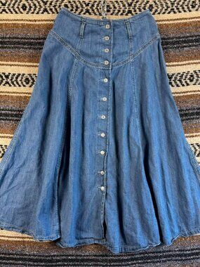 Levi’s Premium Button Front Denim Midi Skirt 27